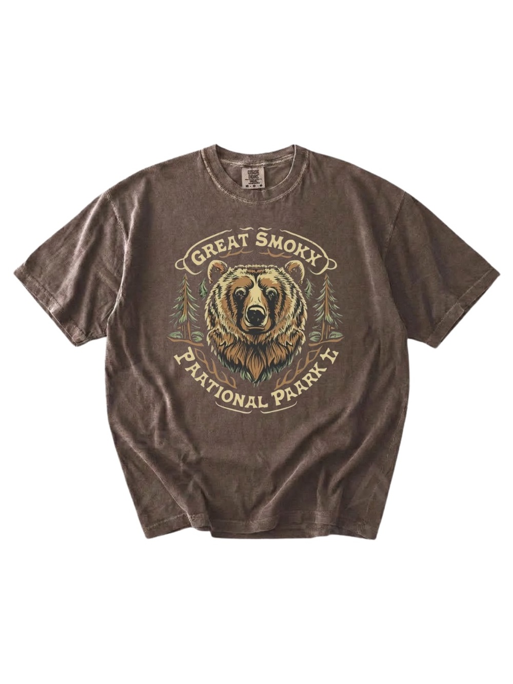Comfort colors Great Smoky National Park Brown Graphic Tee - Bear Design